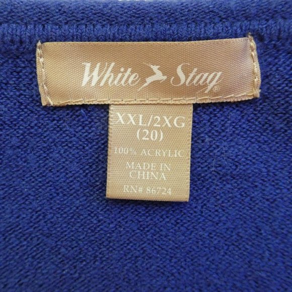 White Stag Blue V Neck Sweater XXL - Picture 7 of 8